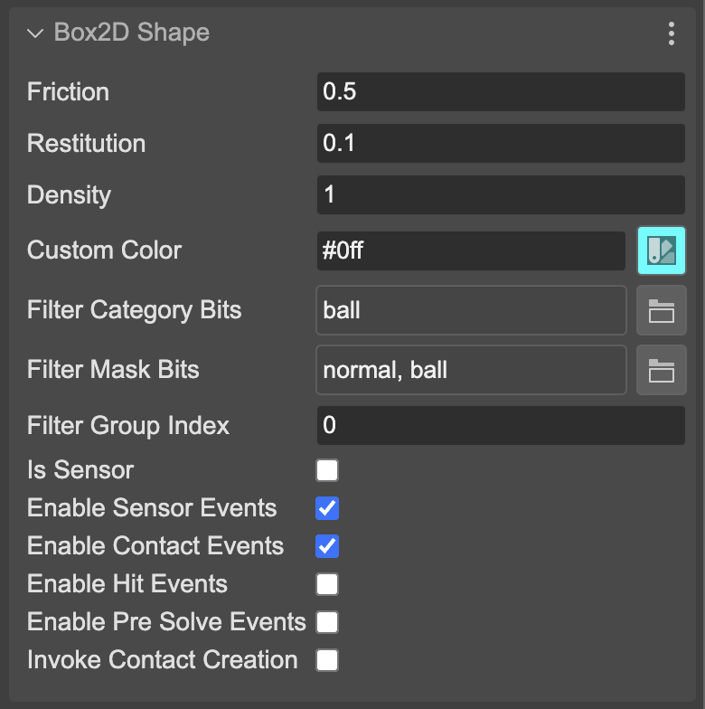 Shape properties