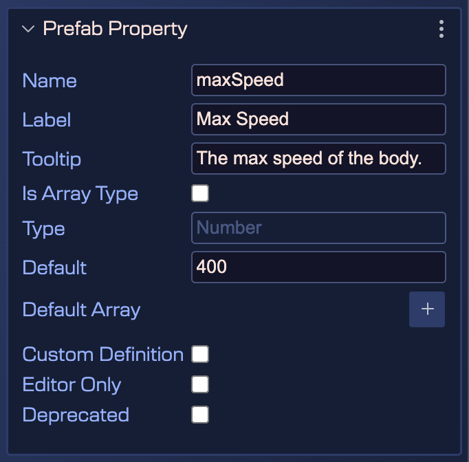 Common parameters of a property.