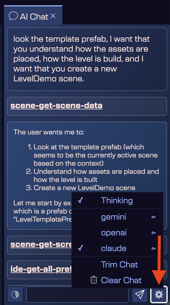 settings menu