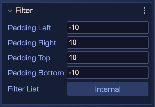 Filter properties