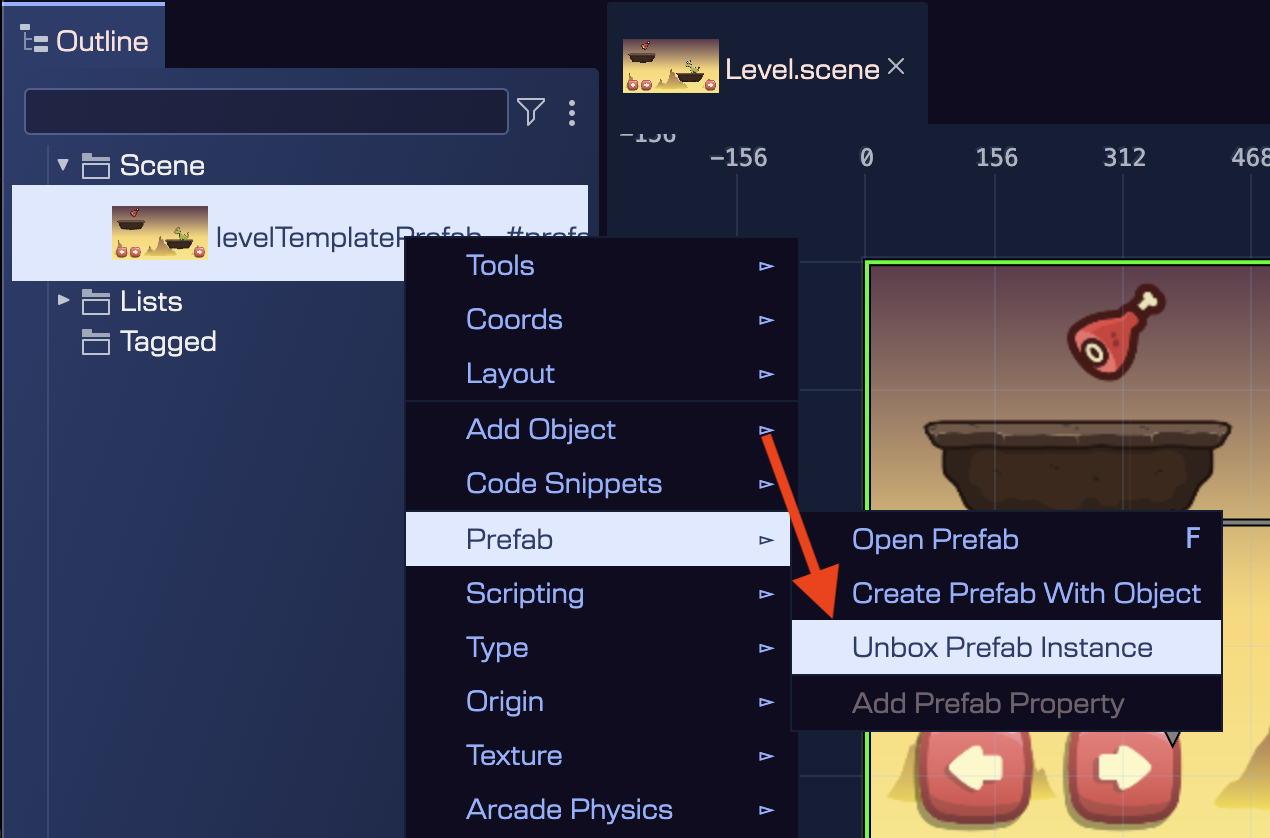 unbox menu option