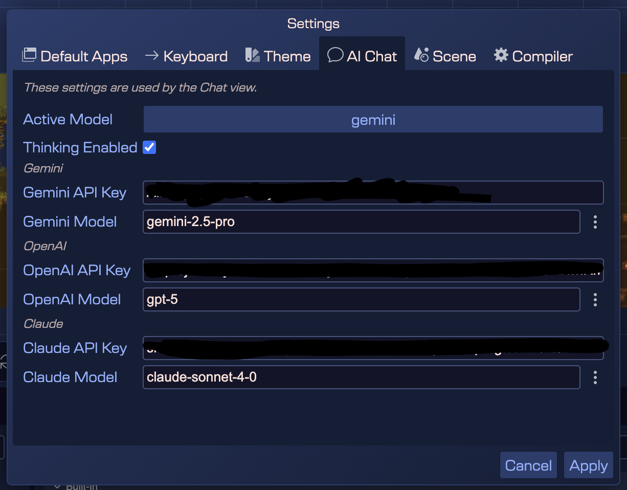 ai settings