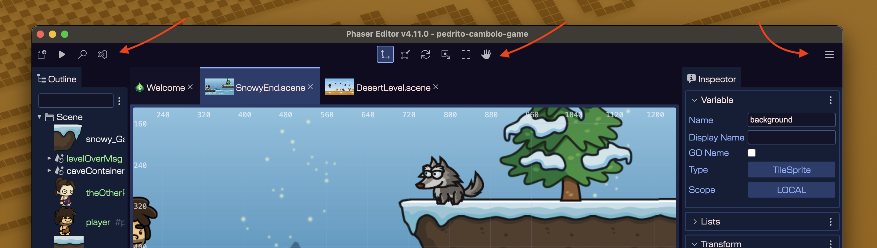 Main toolbar.