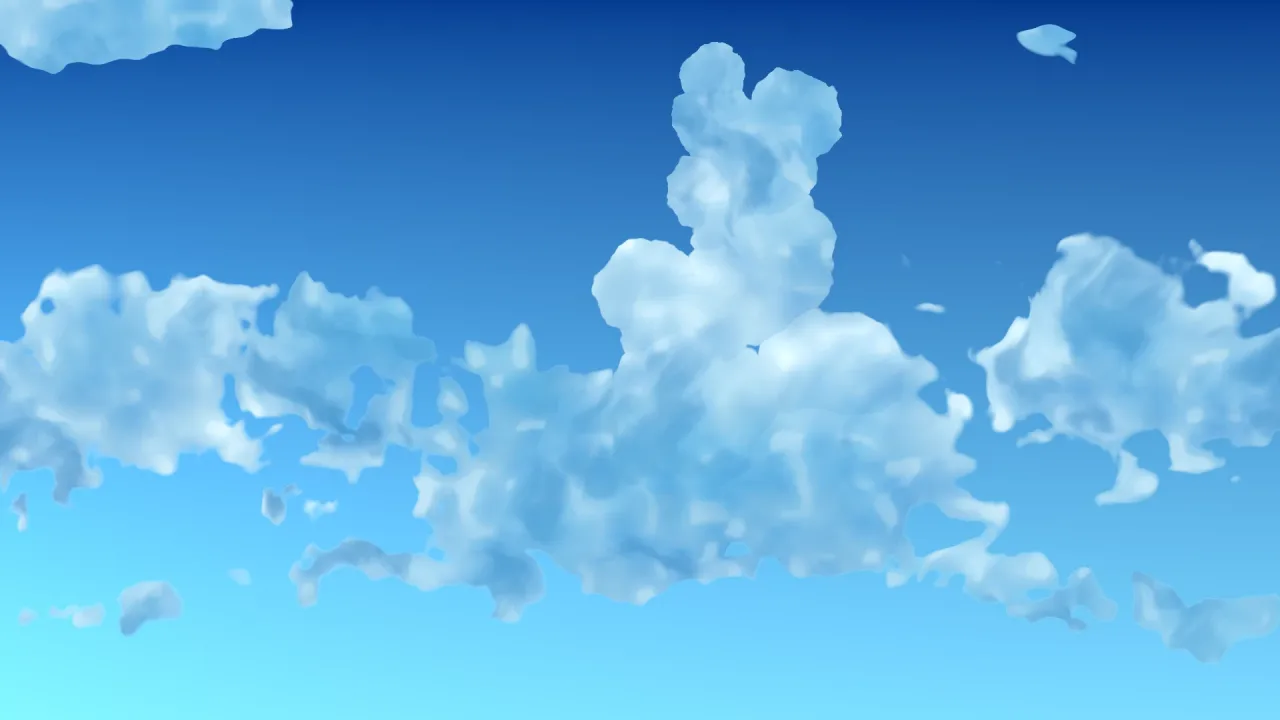 Sculpted cumulus: a screenshot of its demo
