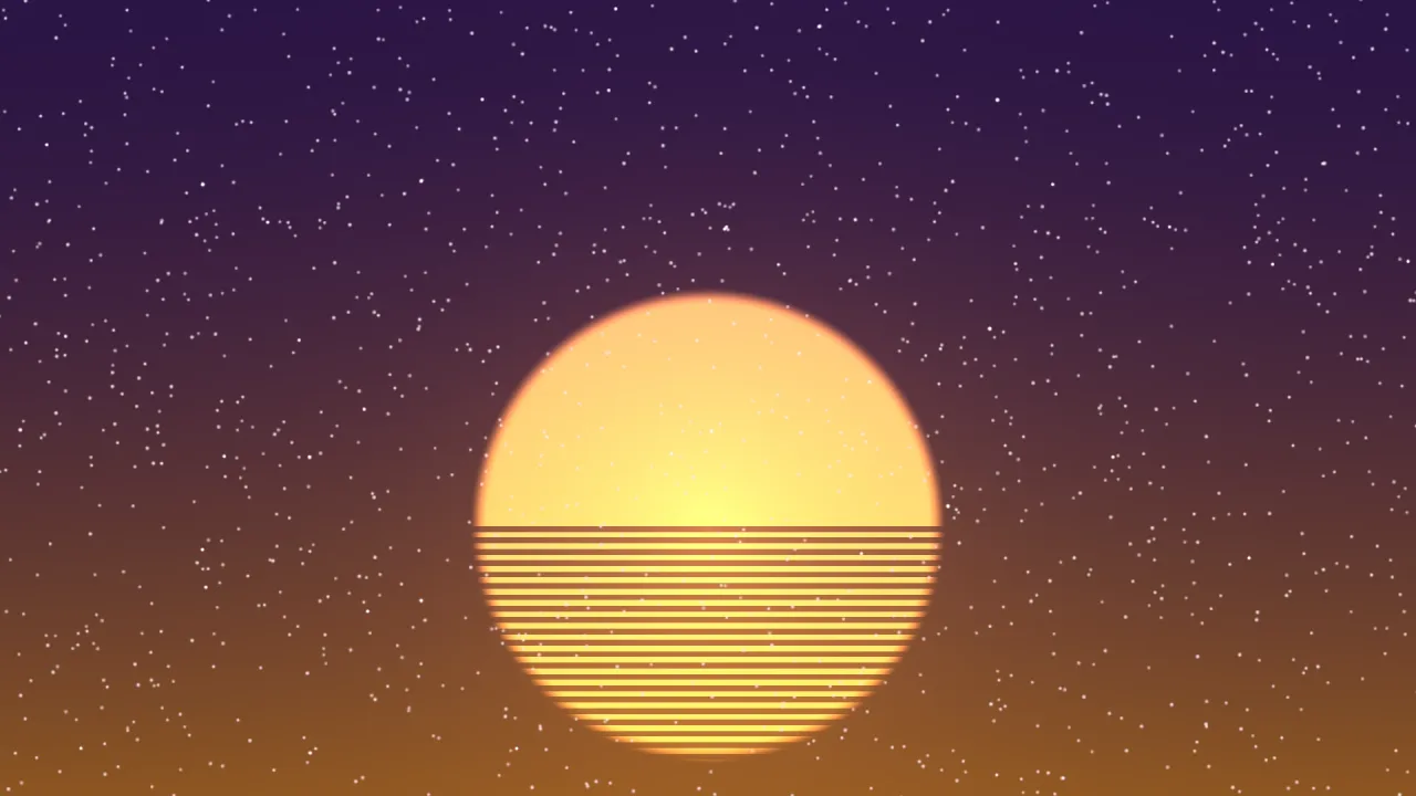 Synth sunset: a screenshot of its demo