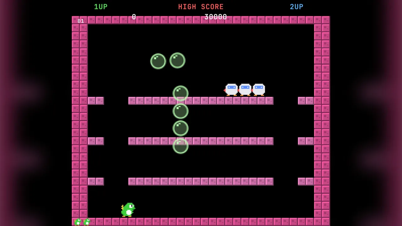 Bubble trap: a screenshot of its demo