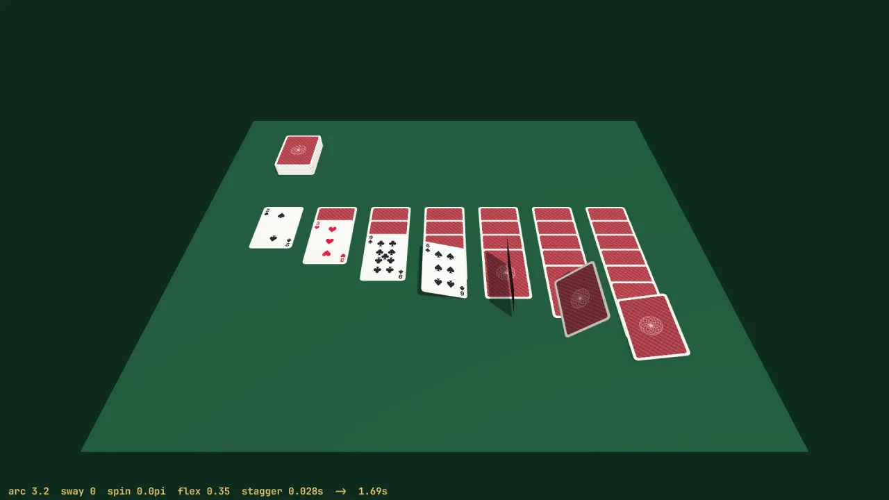 Card motion: a screenshot of its demo