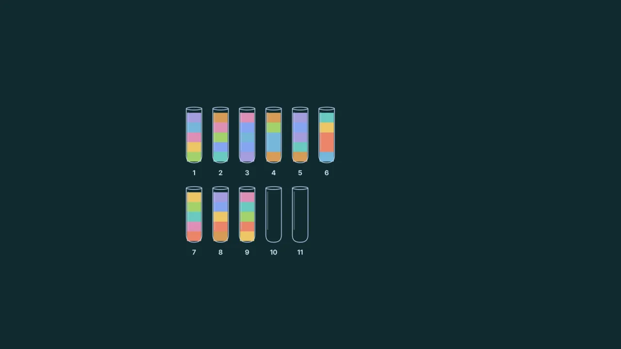 Container sorting puzzles: a screenshot of its demo
