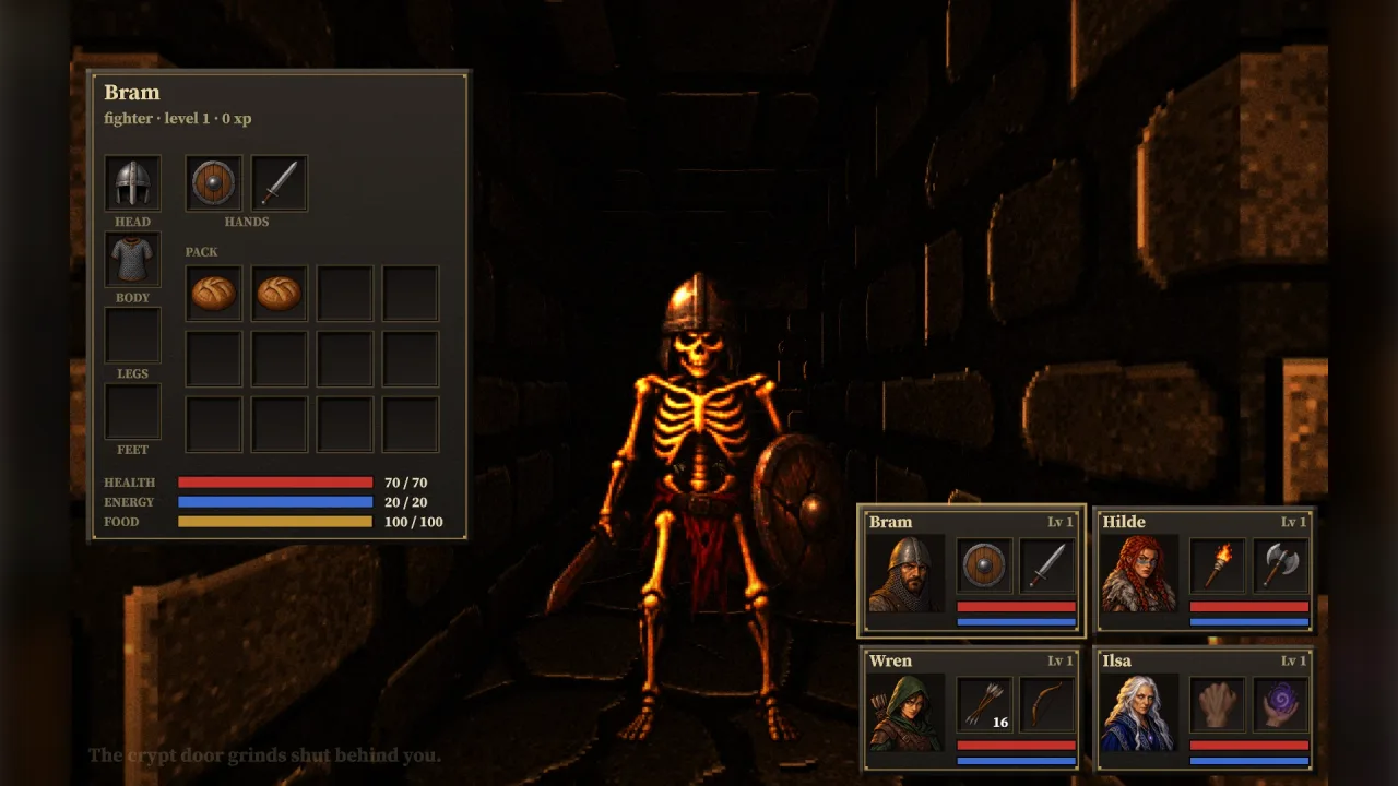 Dungeon crawler art: a screenshot of its demo
