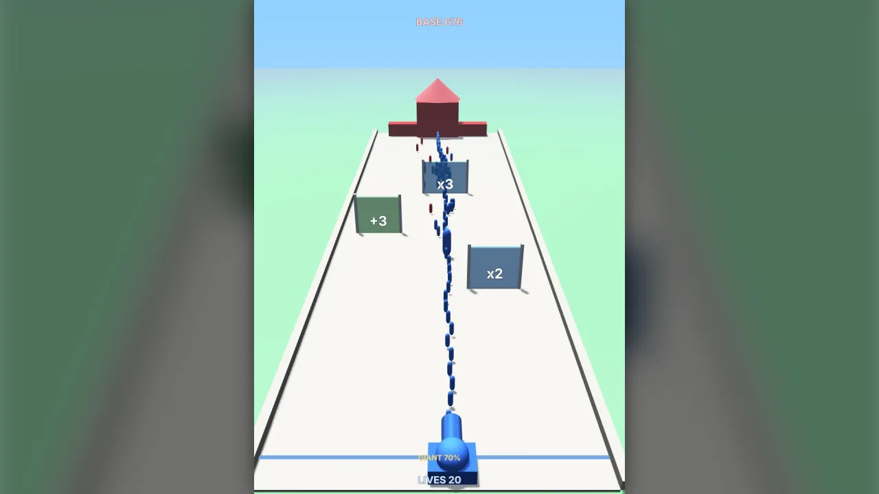Crowd cannon and multiplier gates: a screenshot of its demo