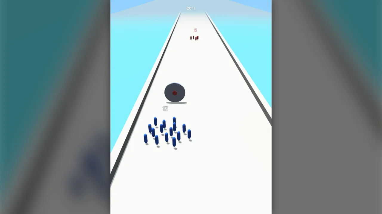 Crowd runner with number gates: a screenshot of its demo