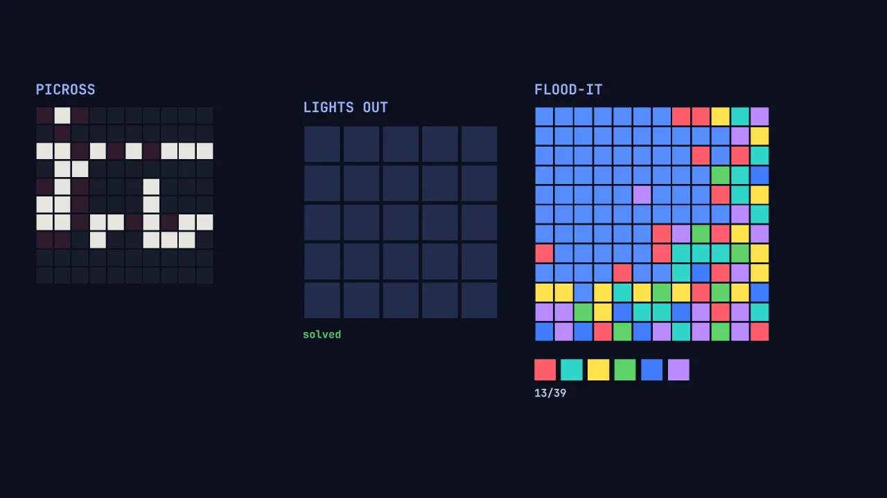 Deduction puzzles: a screenshot of its demo