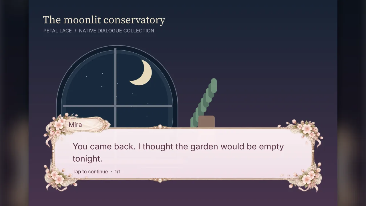 Native dialogue boxes: a screenshot of its demo