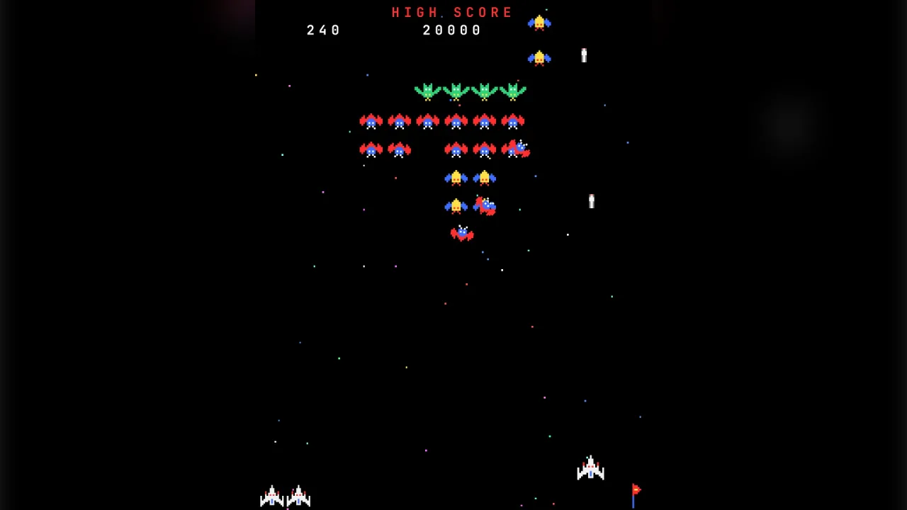 Flight formation shooter: a screenshot of its demo