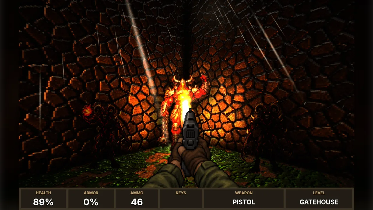 First-person bosses: a screenshot of its demo