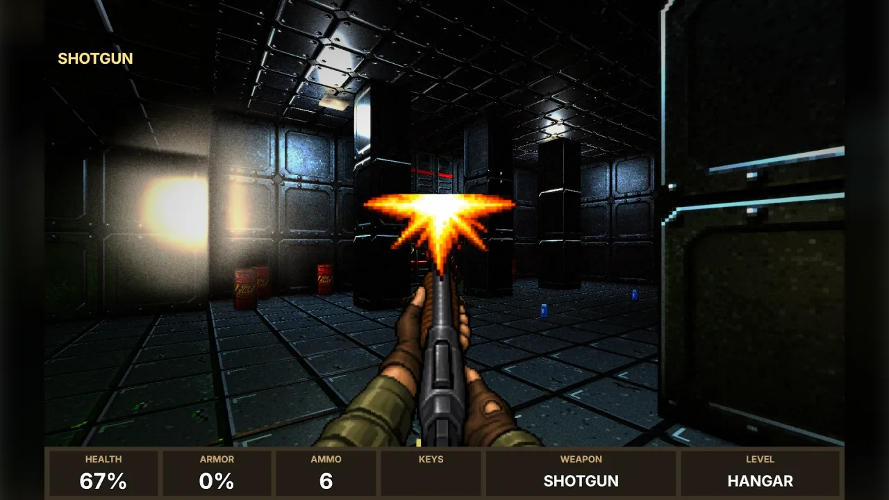 First-person weapon art: a screenshot of its demo
