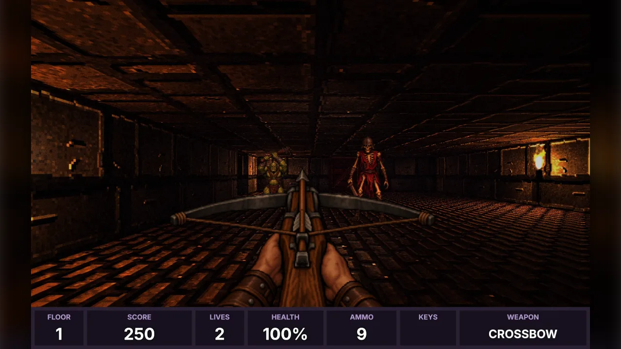 First-person weapons: a screenshot of its demo