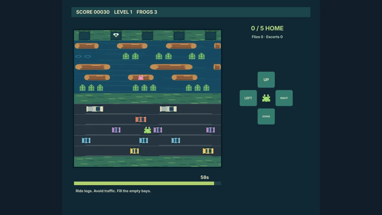 Lane crossing to home bays: a screenshot of its demo