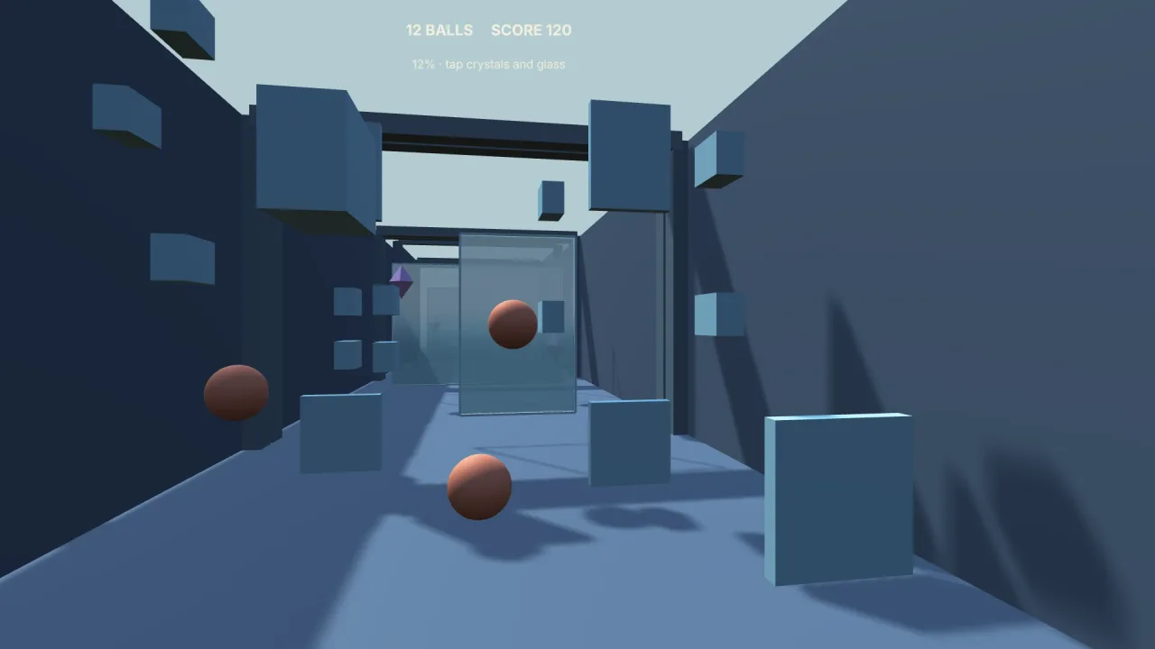 Glass corridor: a screenshot of its demo
