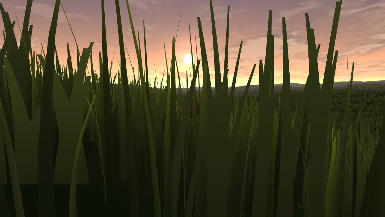 3D Grass: a screenshot of its demo