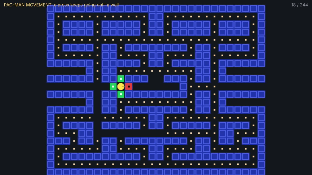 Grid lane movement: a screenshot of its demo