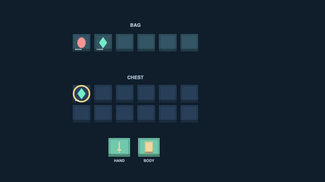 Inventory: a screenshot of its demo