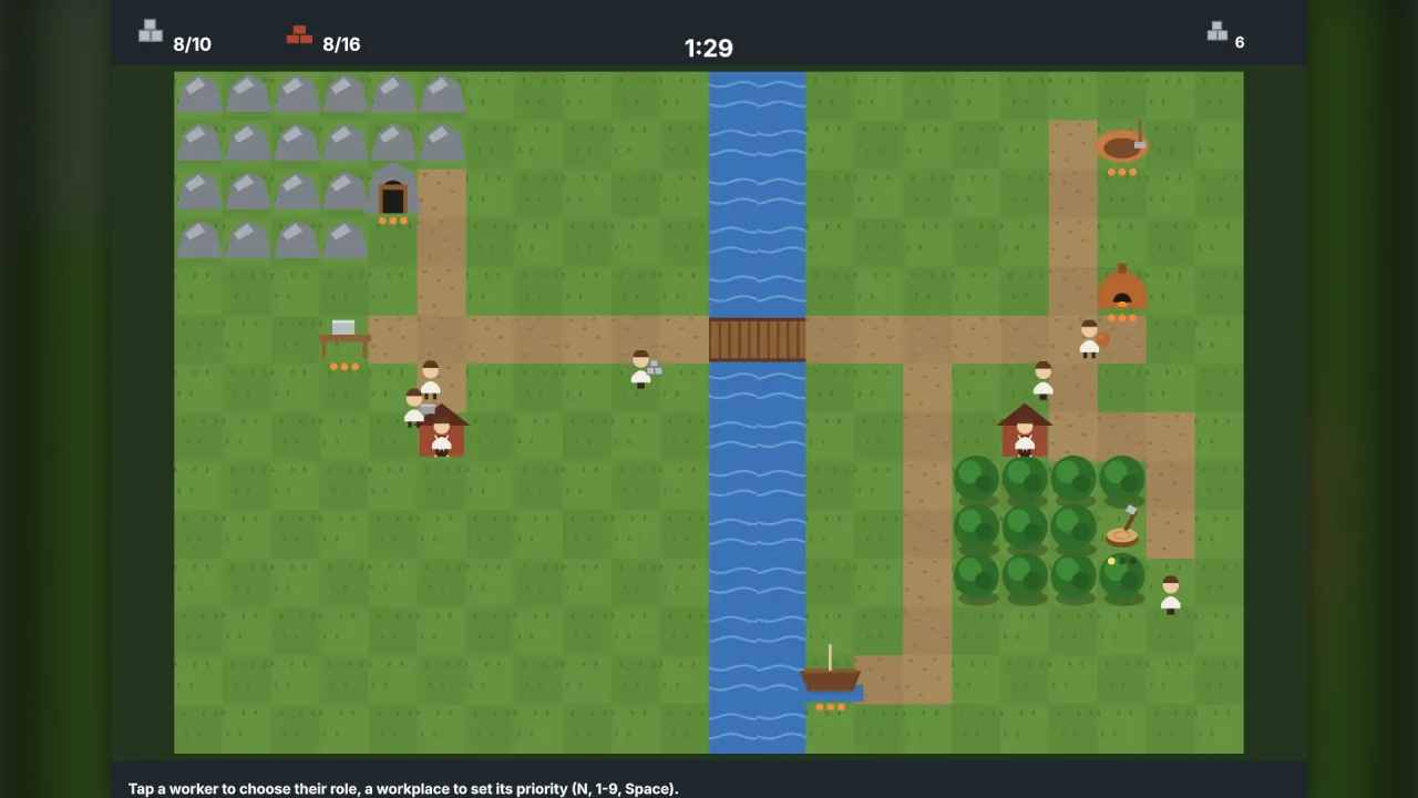 Worker jobs: a screenshot of its demo