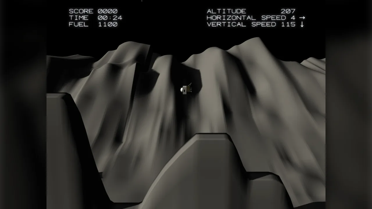 Lander missions: a screenshot of its demo