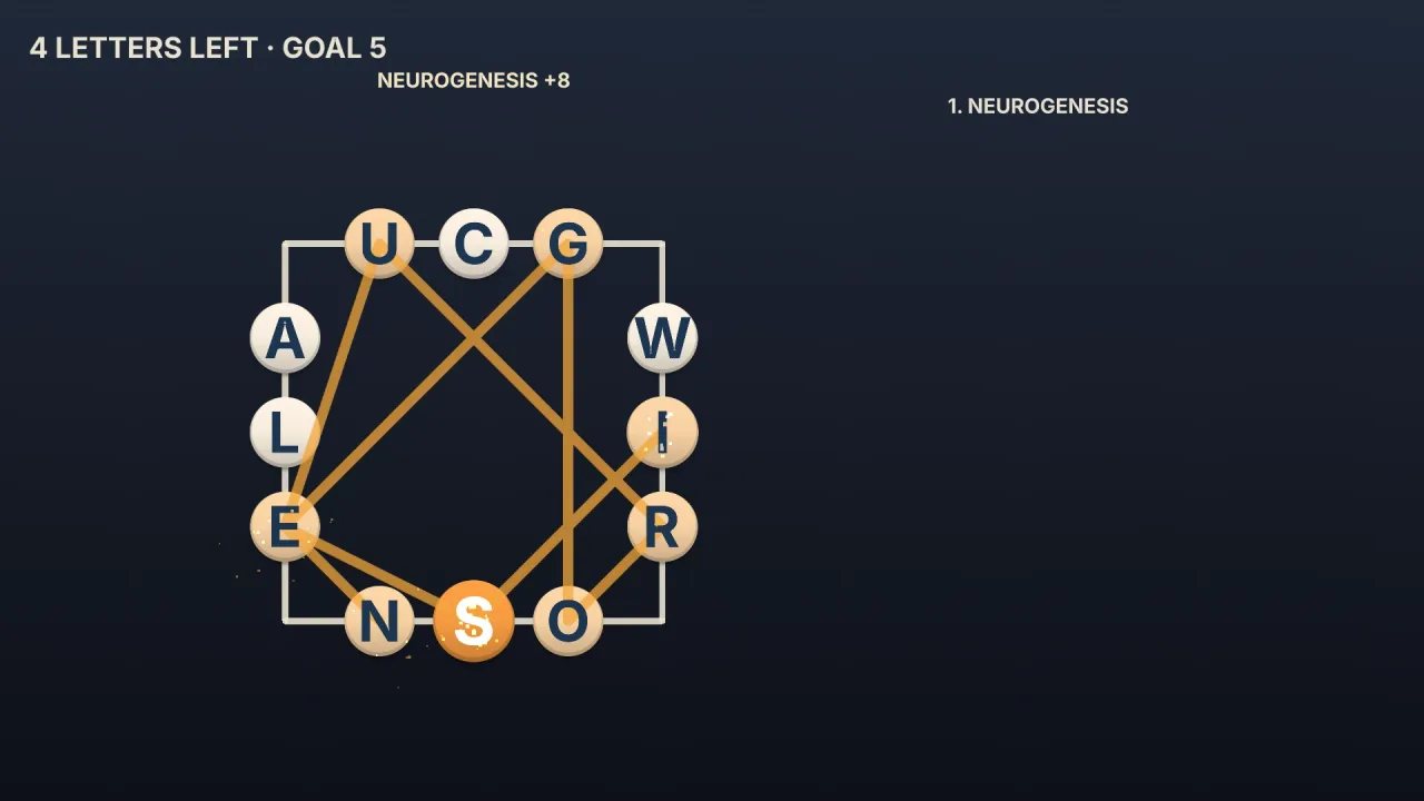 Letter box chains: a screenshot of its demo