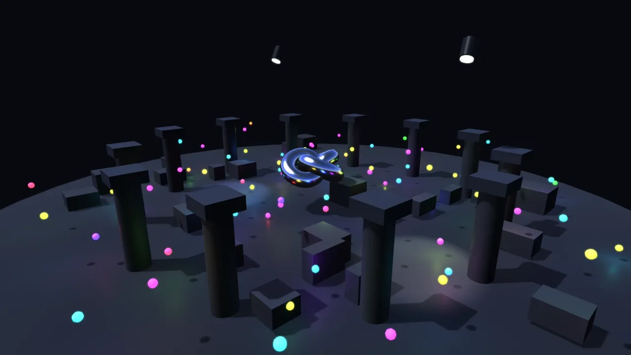 3D Point and Spot Lights: a screenshot of its demo