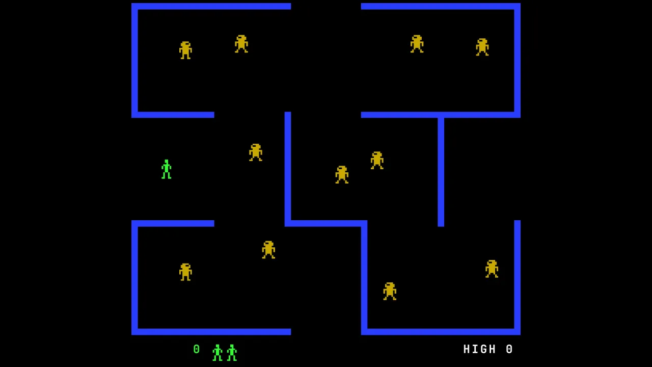 Maze room shooter: a screenshot of its demo