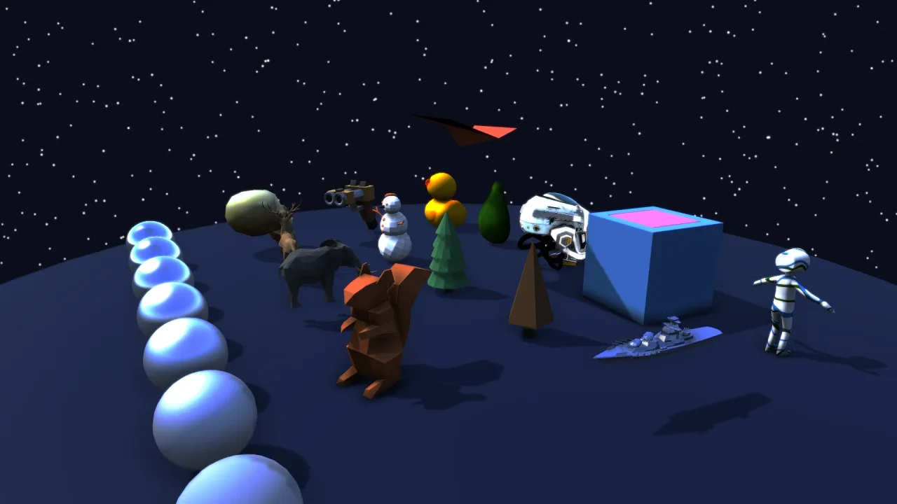 3D model files (.glb, .obj): a screenshot of its demo