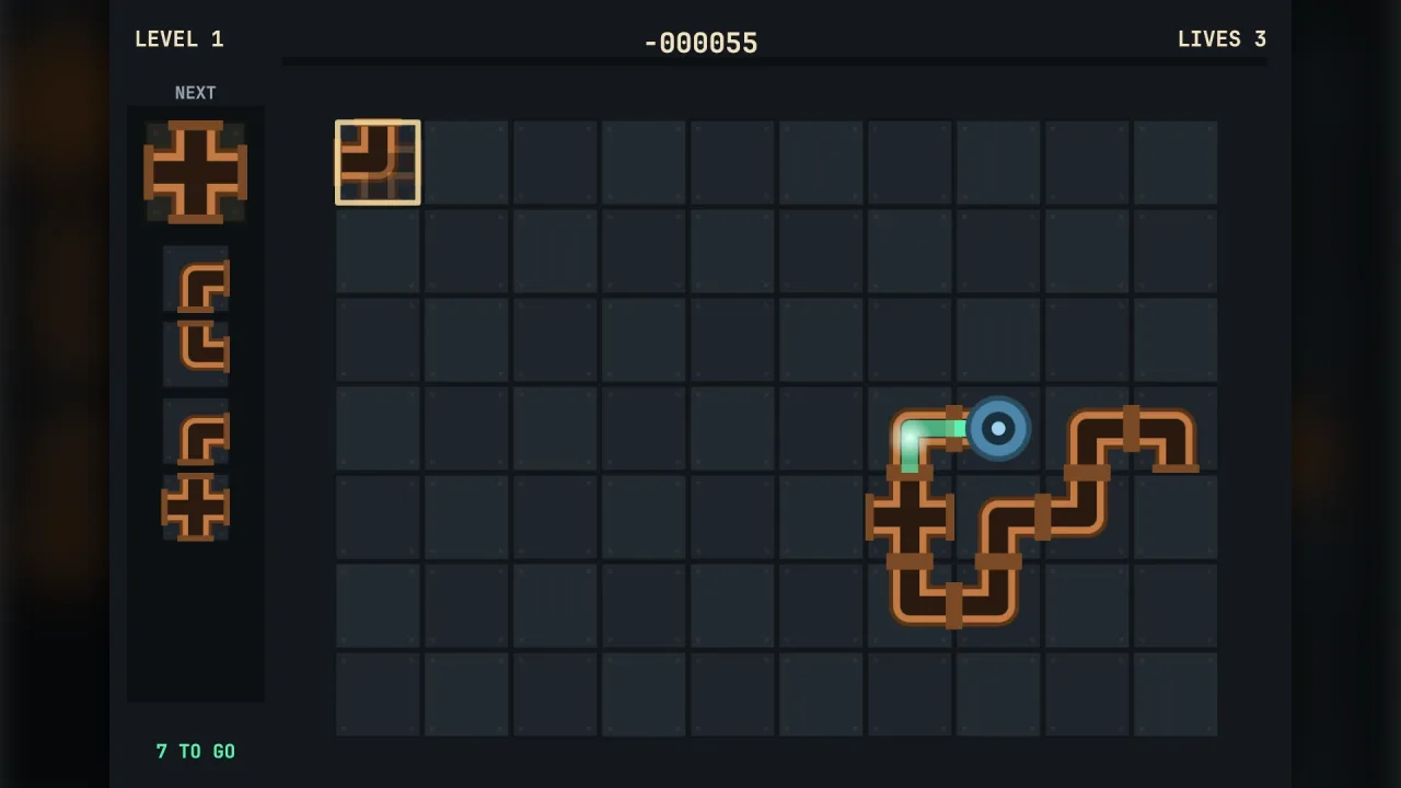 Pipe and network puzzles: a screenshot of its demo