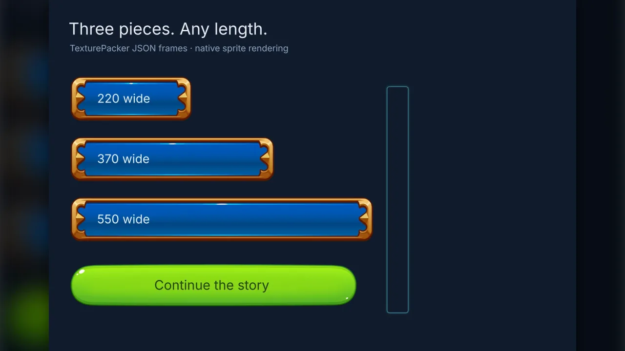 Nine-slice and three-slice artwork: a screenshot of its demo