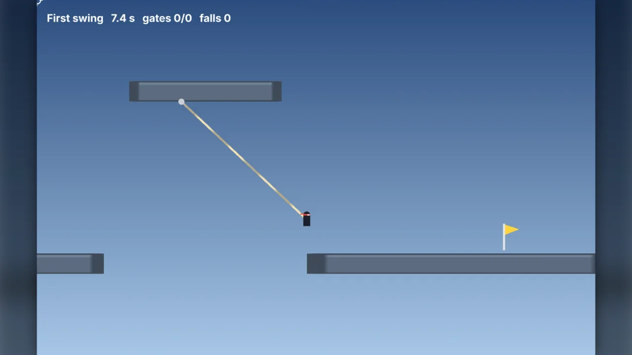 Rope swinging courses: a screenshot of its demo