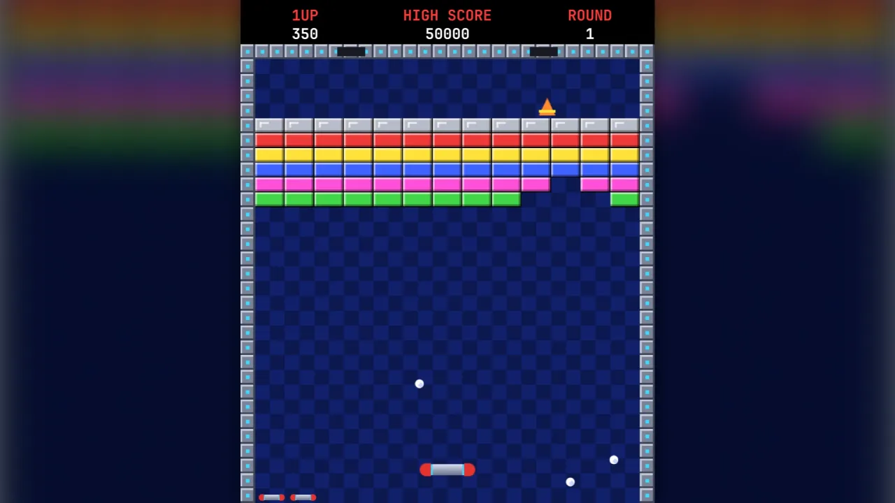 Paddle and brick rules: a screenshot of its demo