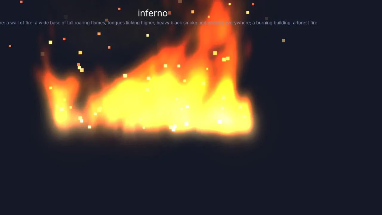 Particles: a screenshot of its demo