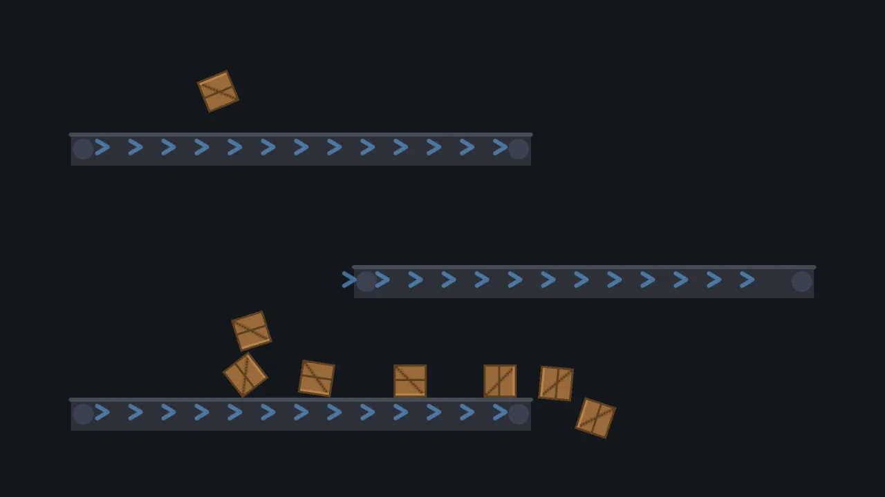 Rigid-body 2D physics: a screenshot of its demo