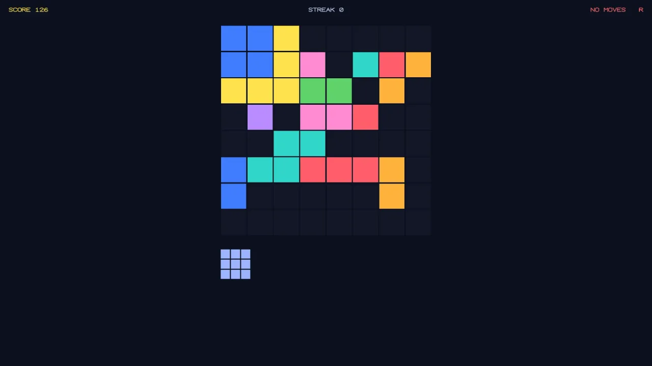 Shape-placing puzzles: a screenshot of its demo