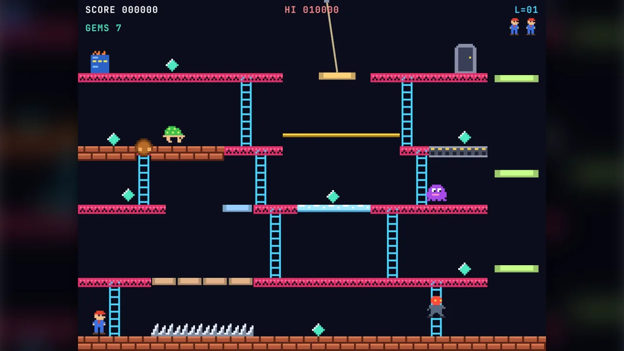 Platform enemies: a screenshot of its demo
