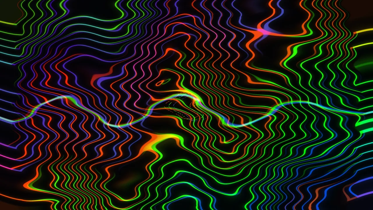 Psychedelic screen distortion: a screenshot of its demo