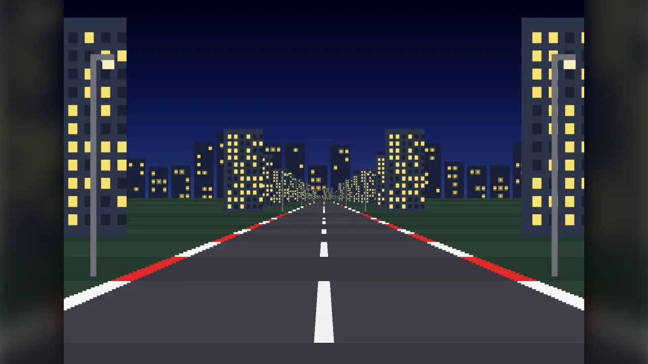 Pseudo-3D road: a screenshot of its demo