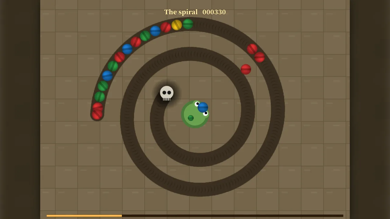 Marble-chain shooter: a screenshot of its demo