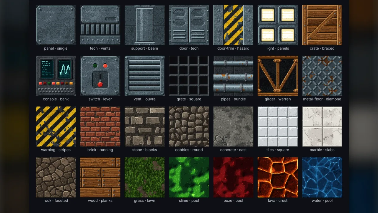 Retro shooter textures: a screenshot of its demo