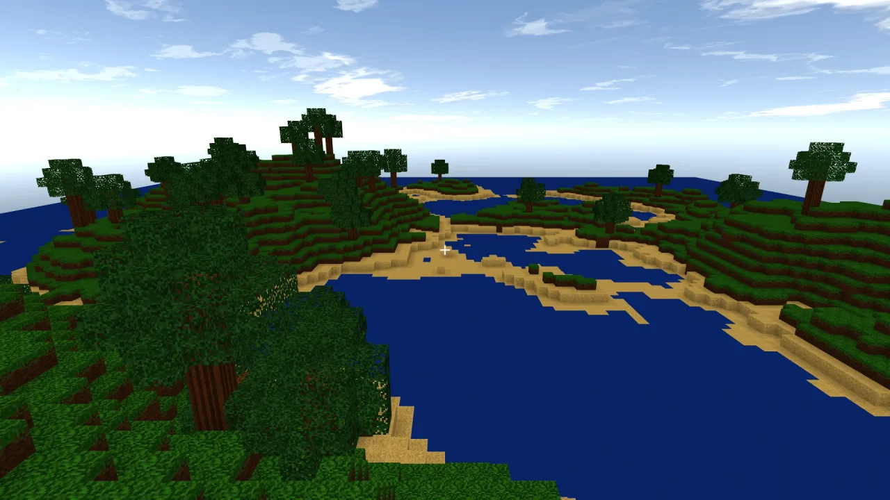 Block-game first-person controls: a screenshot of its demo