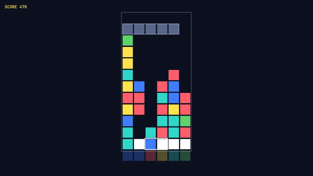 Rising-stack swap puzzles: a screenshot of its demo