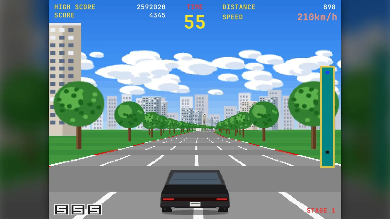 Road pursuit: a screenshot of its demo