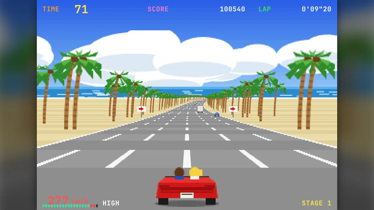 Road racer: a screenshot of its demo