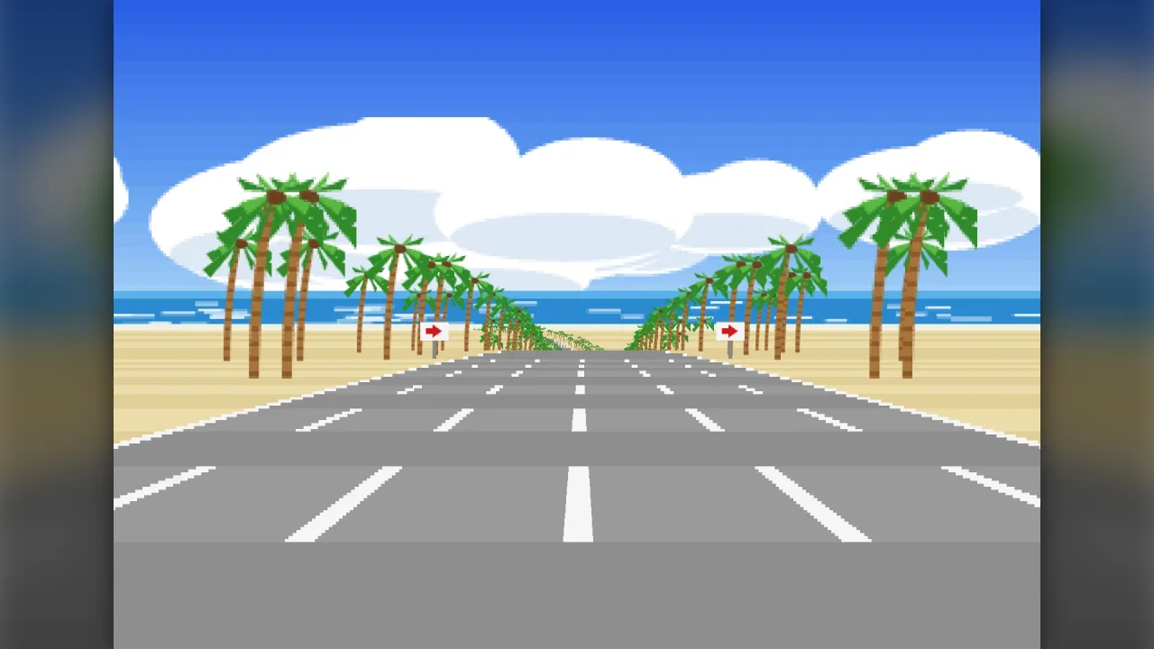 Road view (pseudo-3D): a screenshot of its demo