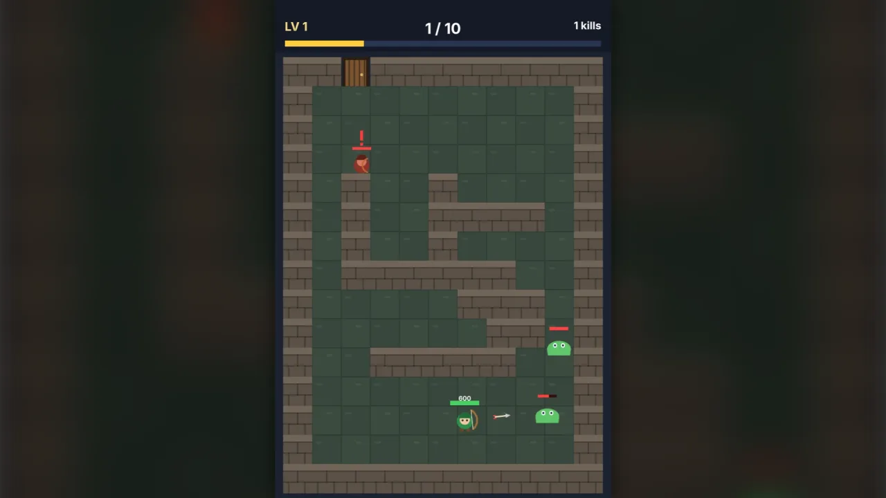Room-clearing shooter runs: a screenshot of its demo